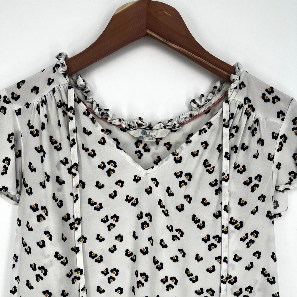 Boden Angelica Top Womens sz UK 10 US 6 Ruffle Tie Neck Blouse - Picture 14 of 16